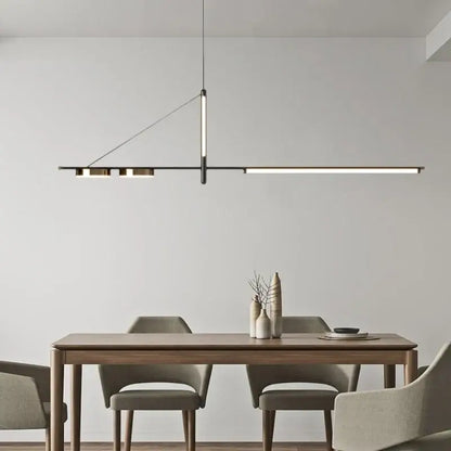 Modern black chandelier minimalist pendant light for dining room