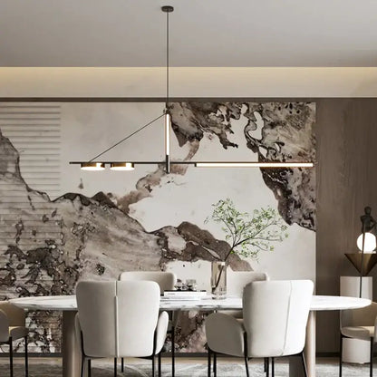 Modern black chandelier minimalist pendant light for dining room