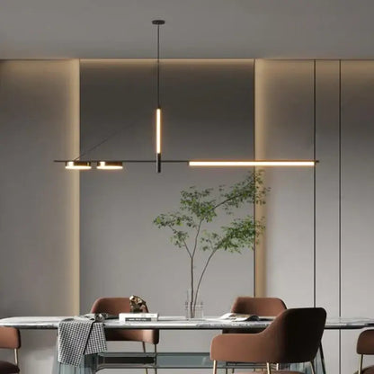 Modern black chandelier minimalist pendant light for dining room