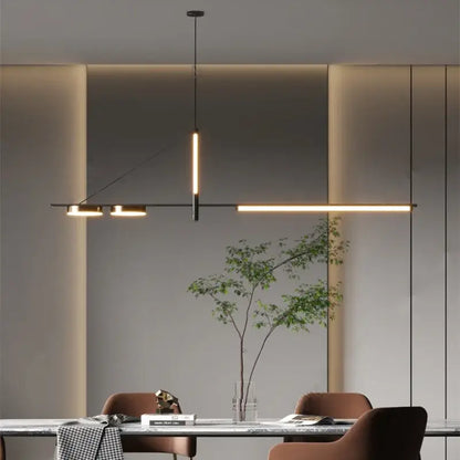 Modern black chandelier minimalist pendant light for dining room