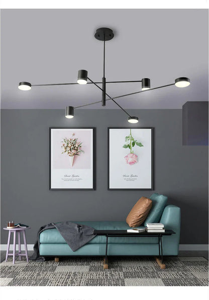 DecorBites™ Modern Black Chandelier: Nordic Style Home Lighting
