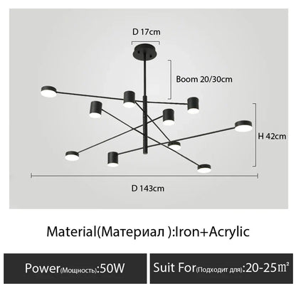 DecorBites™ Modern Black Chandelier: Nordic Style Home Lighting
