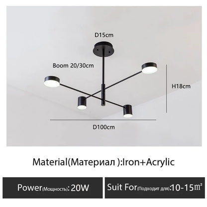 DecorBites™ Modern Black Chandelier: Nordic Style Home Lighting