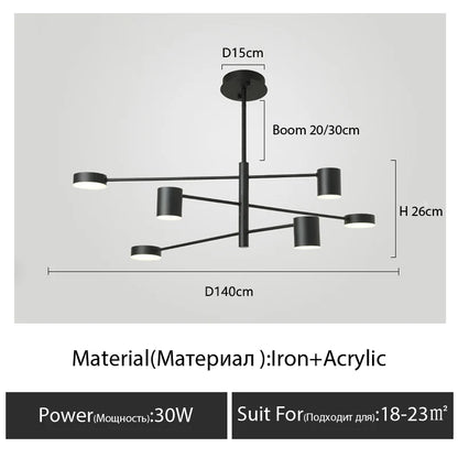 DecorBites™ Modern Black Chandelier: Nordic Style Home Lighting