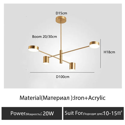 DecorBites™ Modern Black Chandelier: Nordic Style Home Lighting