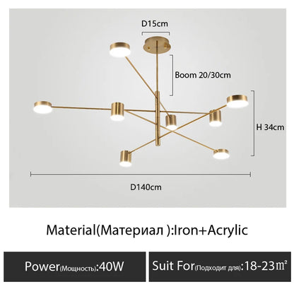 DecorBites™ Modern Black Chandelier: Nordic Style Home Lighting