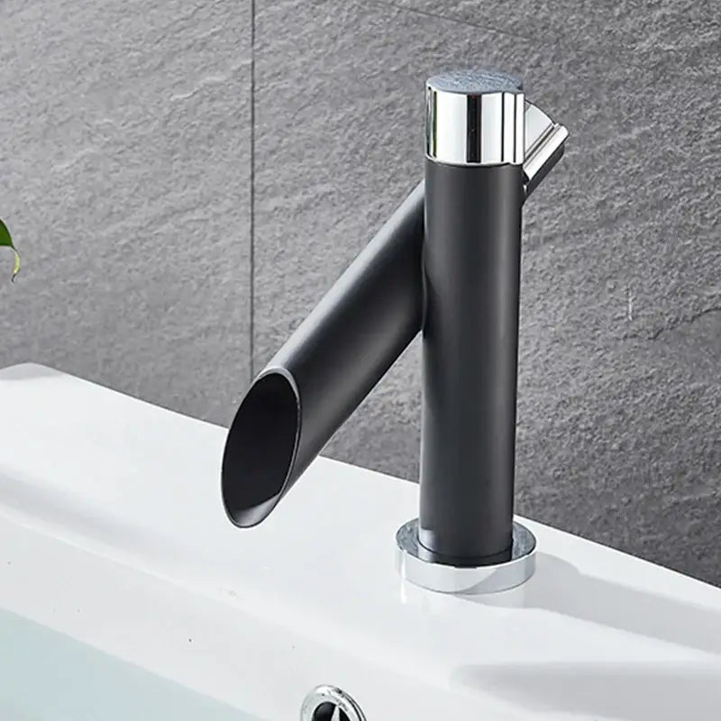 Modern black & chrome basin faucet bathroom water saving mixer
