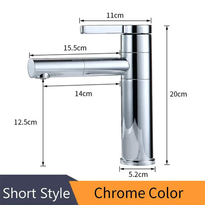 Modern black & chrome brass bathroom faucet swivel spout vanity tap