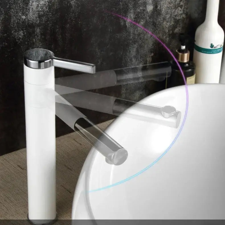 Modern black & chrome brass bathroom faucet swivel spout vanity tap