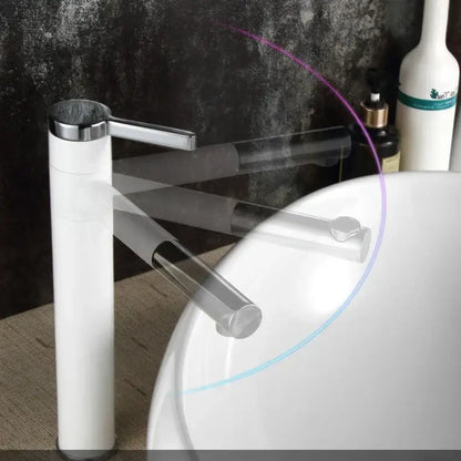 Modern black & chrome brass bathroom faucet swivel spout vanity tap