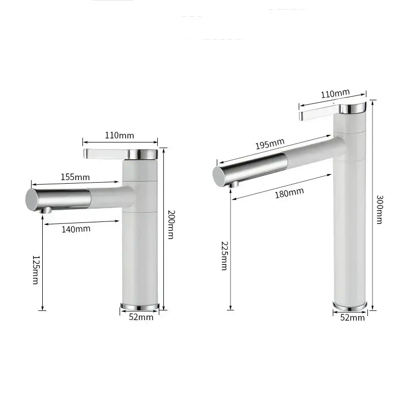 Modern black & chrome brass bathroom faucet swivel spout vanity tap