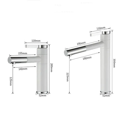 Modern black & chrome brass bathroom faucet swivel spout vanity tap