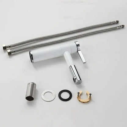 Modern black & chrome brass bathroom faucet swivel spout vanity tap