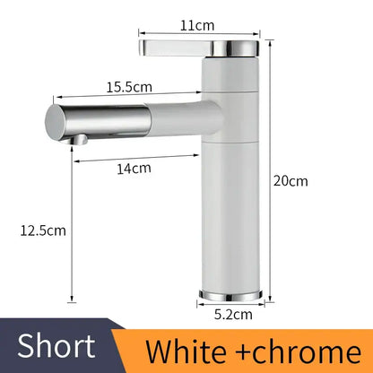 Modern black & chrome brass bathroom faucet swivel spout vanity tap