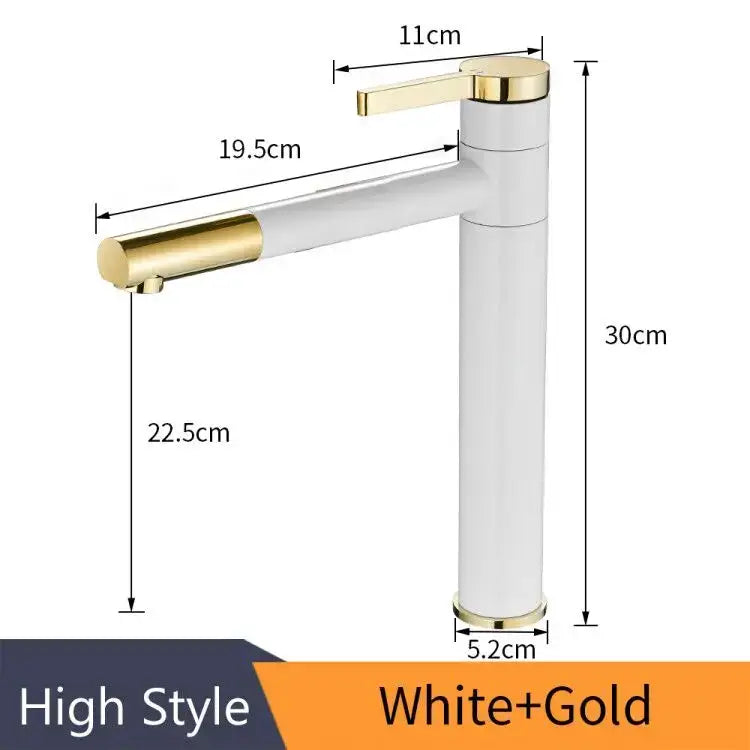 Modern black & chrome brass bathroom faucet swivel spout vanity tap