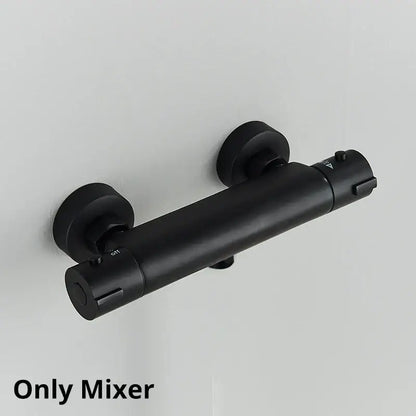 Modern black & chrome brass shower set bathroom wall mount mixer