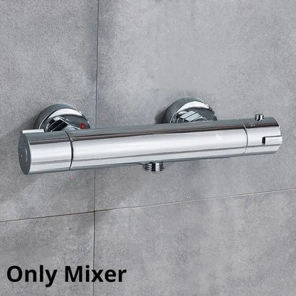 Modern black & chrome brass shower set bathroom wall mount mixer