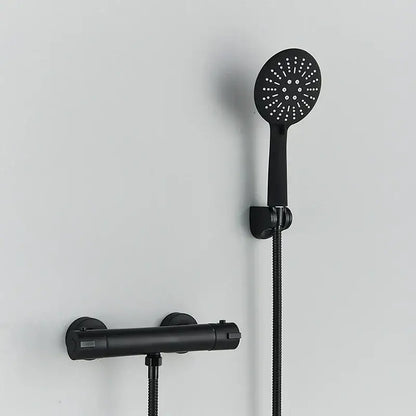 Modern black & chrome brass shower set bathroom wall mount mixer