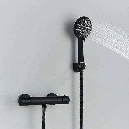 Modern black & chrome brass shower set bathroom wall mount mixer