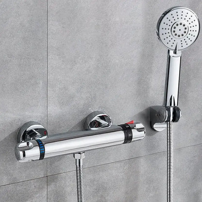 Modern black & chrome brass shower set bathroom wall mount mixer