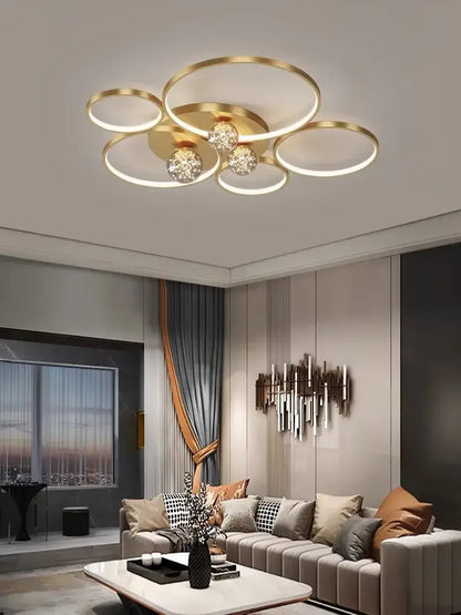 Modern black & chrome gypsophila chandelier living room led light