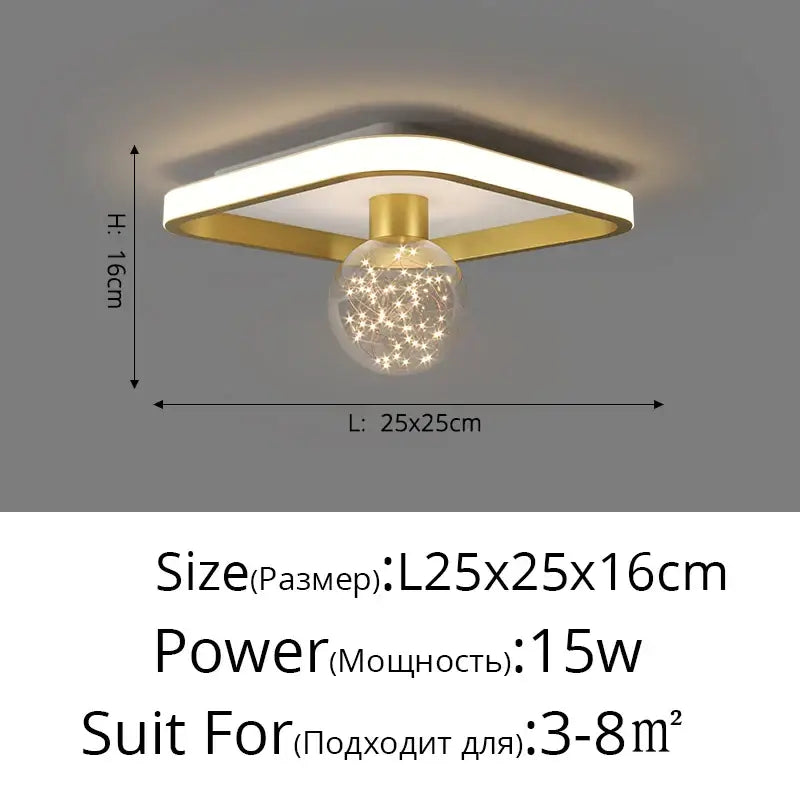 Modern black & chrome gypsophila chandelier living room led light