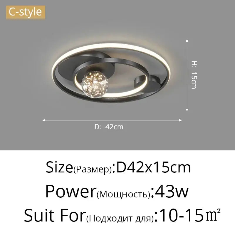 Modern black & chrome gypsophila chandelier living room led light