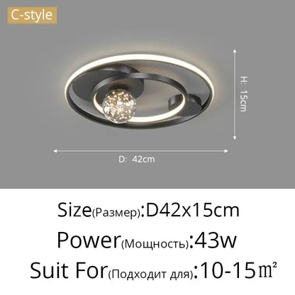 Modern black & chrome gypsophila chandelier living room led light