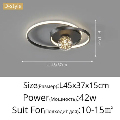 Modern black & chrome gypsophila chandelier living room led light