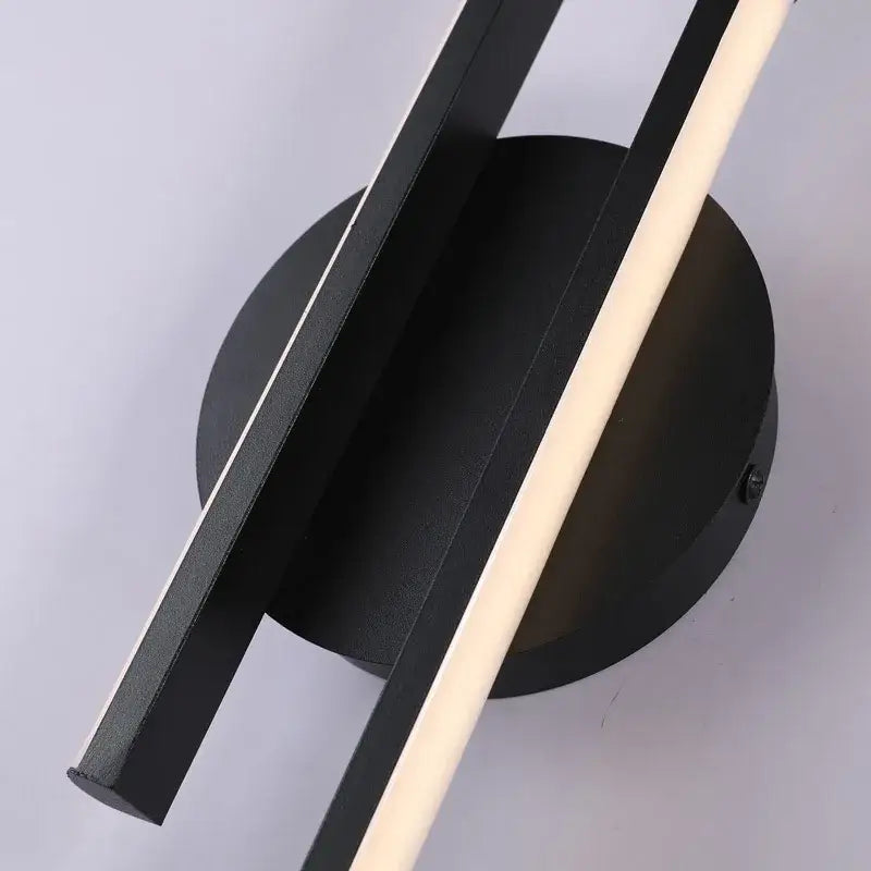 Modern black & chrome led strip wall light for bedroom