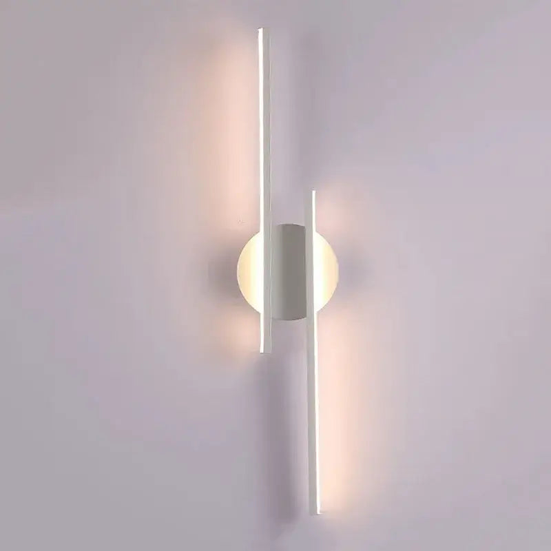 Modern black & chrome led strip wall light for bedroom