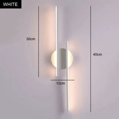 Modern black & chrome led strip wall light for bedroom