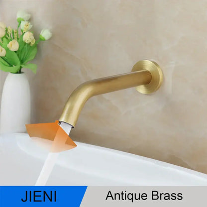 Modern black chrome sensor bathroom sink faucet wall mount