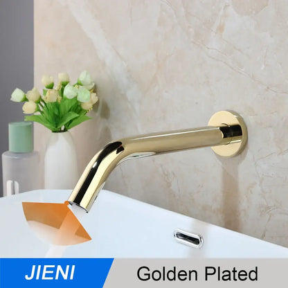 Modern black chrome sensor bathroom sink faucet wall mount