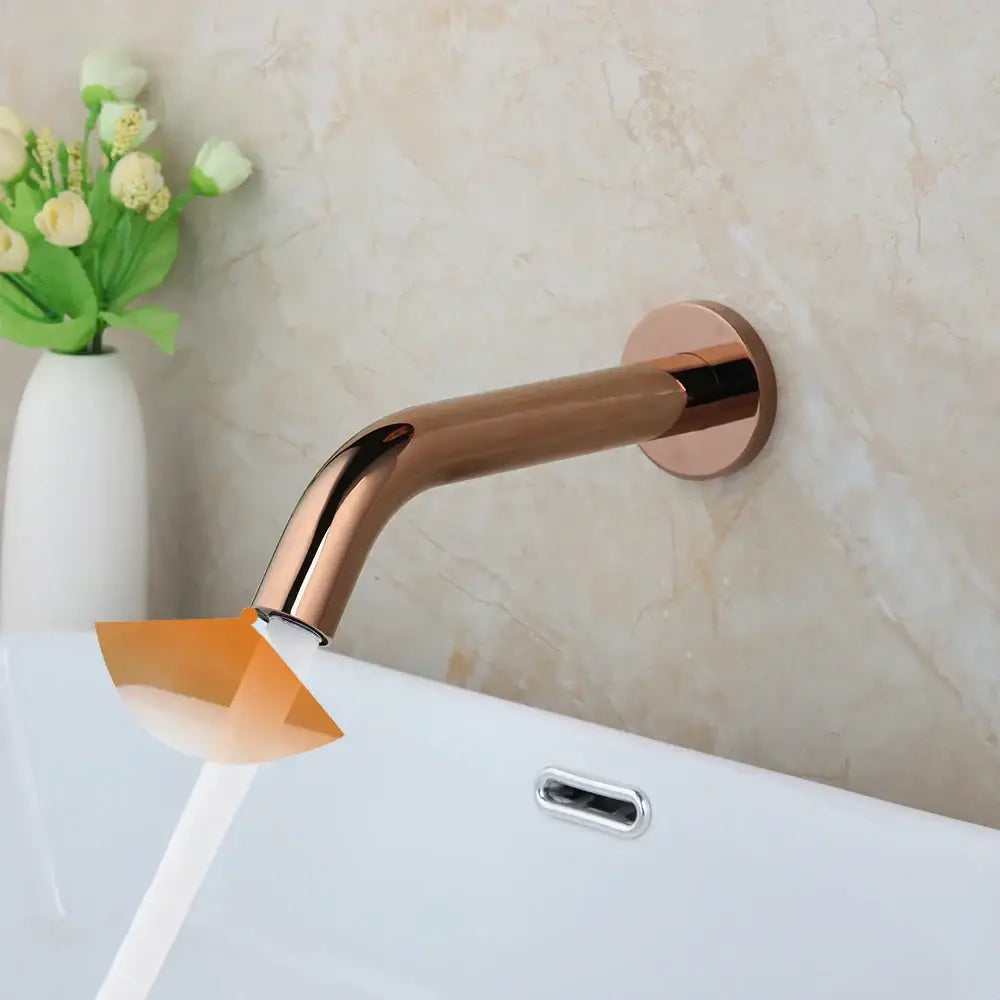 Modern black chrome sensor bathroom sink faucet wall mount
