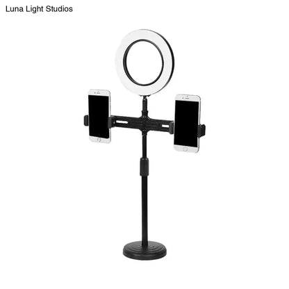 Modern black circle led wall light with usb port bedroom lamp