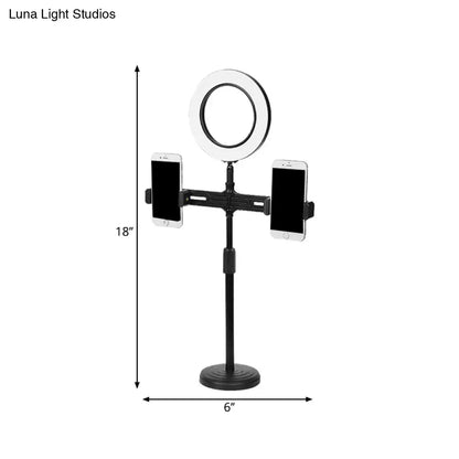 Modern black circle led wall light with usb port bedroom lamp
