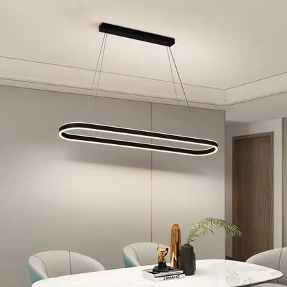 Modern black circle pendant chandelier living room led light