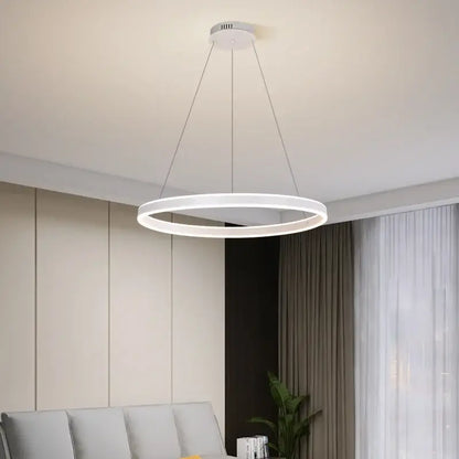 Modern black circle pendant chandelier living room led light