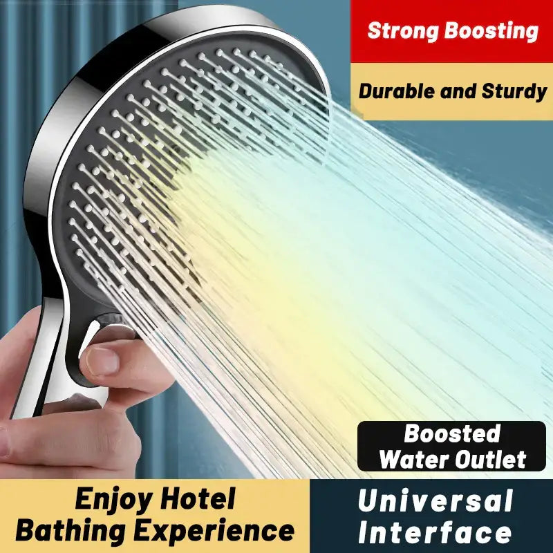 Modern black circular high pressure shower head bathroom three modes