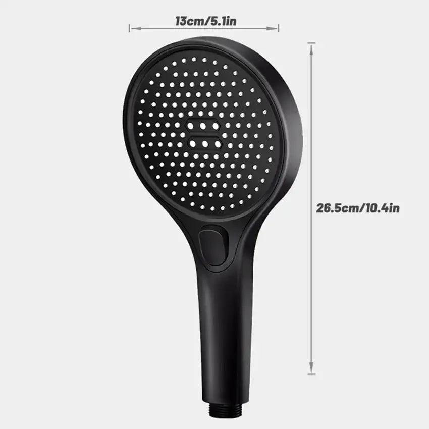 Modern black circular high pressure shower head bathroom three modes