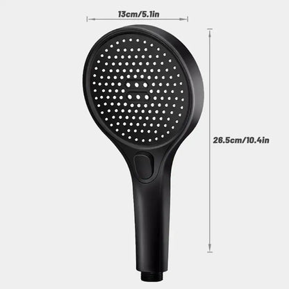 Modern black circular high pressure shower head bathroom three modes