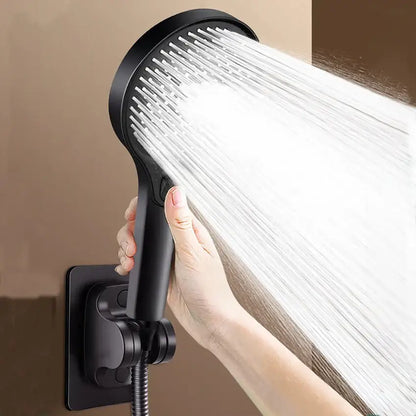 Modern black circular high pressure shower head bathroom three modes
