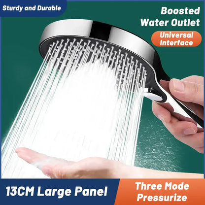 Modern black circular high pressure shower head bathroom three modes