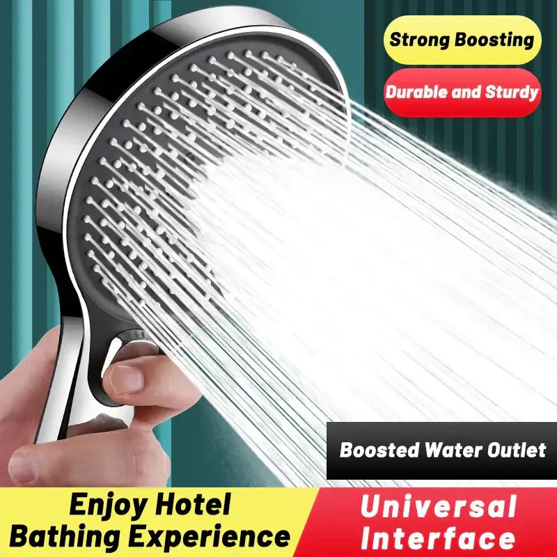 Modern black circular high pressure shower head bathroom three modes