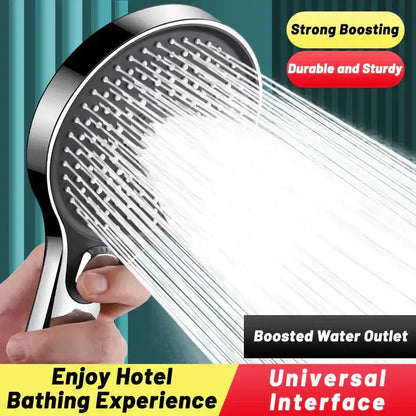 Modern black circular high pressure shower head bathroom three modes