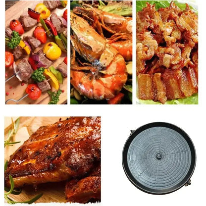 Modern black circular korean grill pan kitchen bbq tray