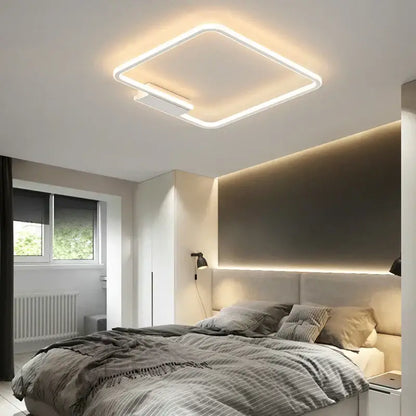 Modern black circular led indoor ceiling lamp for living room