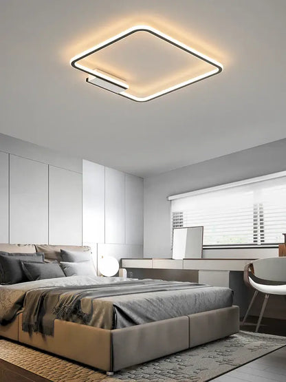 Modern black circular led indoor ceiling lamp for living room
