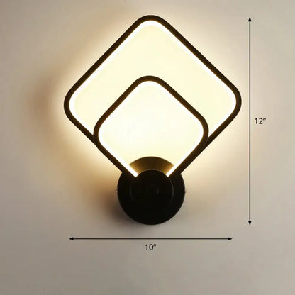 Modern black circular led light fixture – bedroom wall sconce